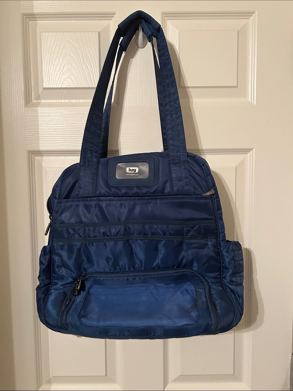 lug Quilted Navy Backpack with Front Patch Pockets